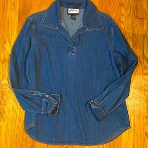 Vintage denim ladies pull over top